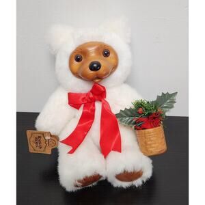 Vintage Robert Raikes Original "51654 Alvin Bear" Wooden Face Doll w/ tags